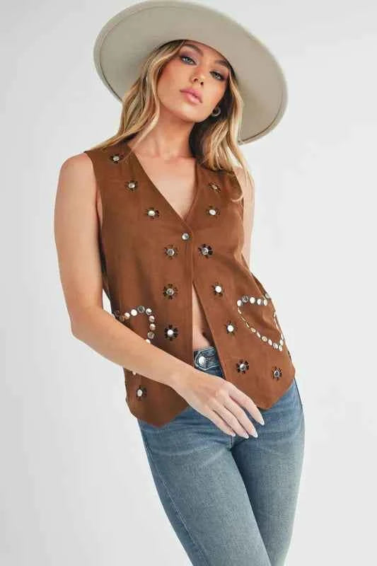 Aemi + Co Heart Rivet Detail Suede Vest Coat ed6140a0-1860-4ff7-9f91-8135774dfff2-Max