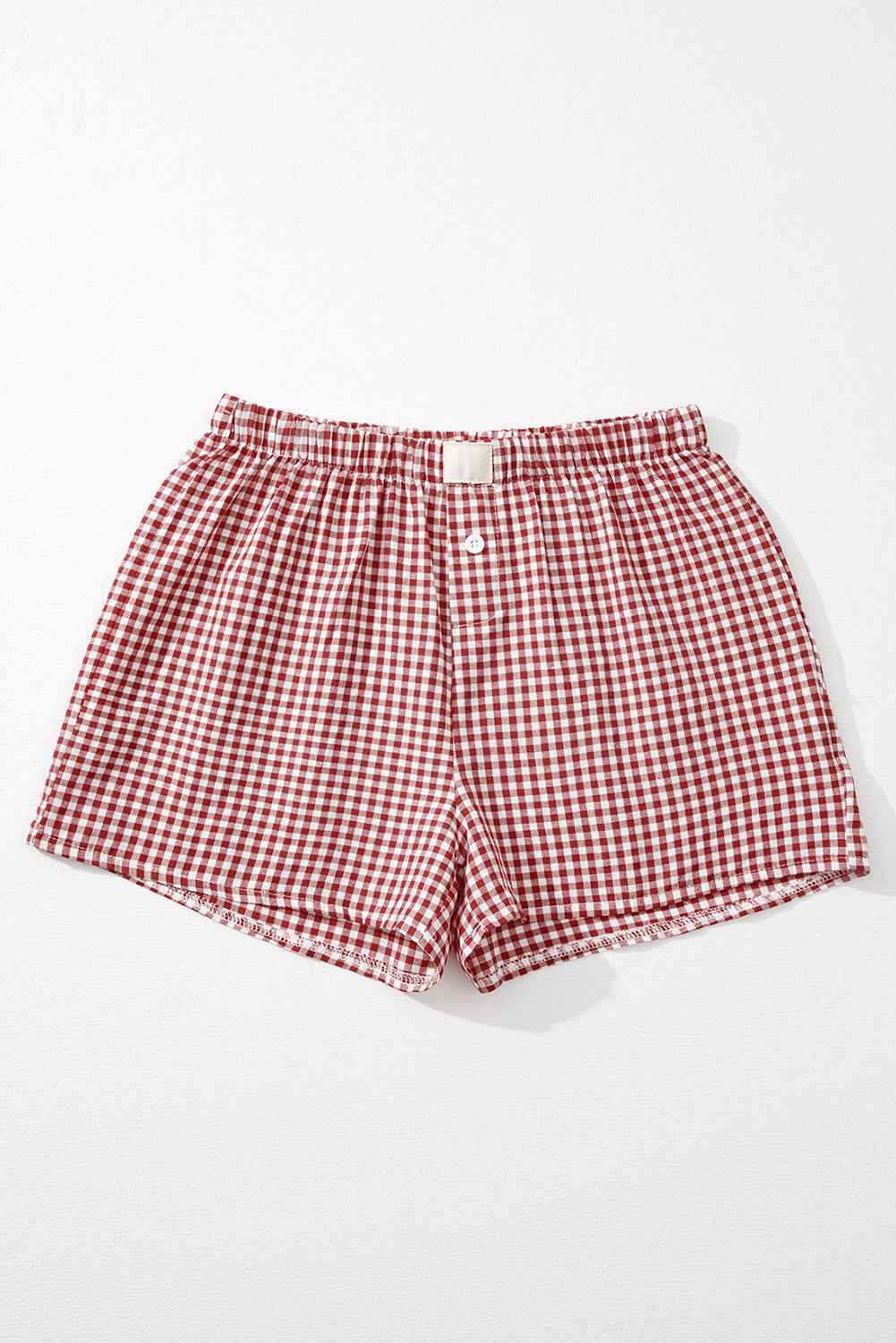 Red Vintage Plaid Print High Waisted Loose Wide Leg Shorts ed656af2004b89fa