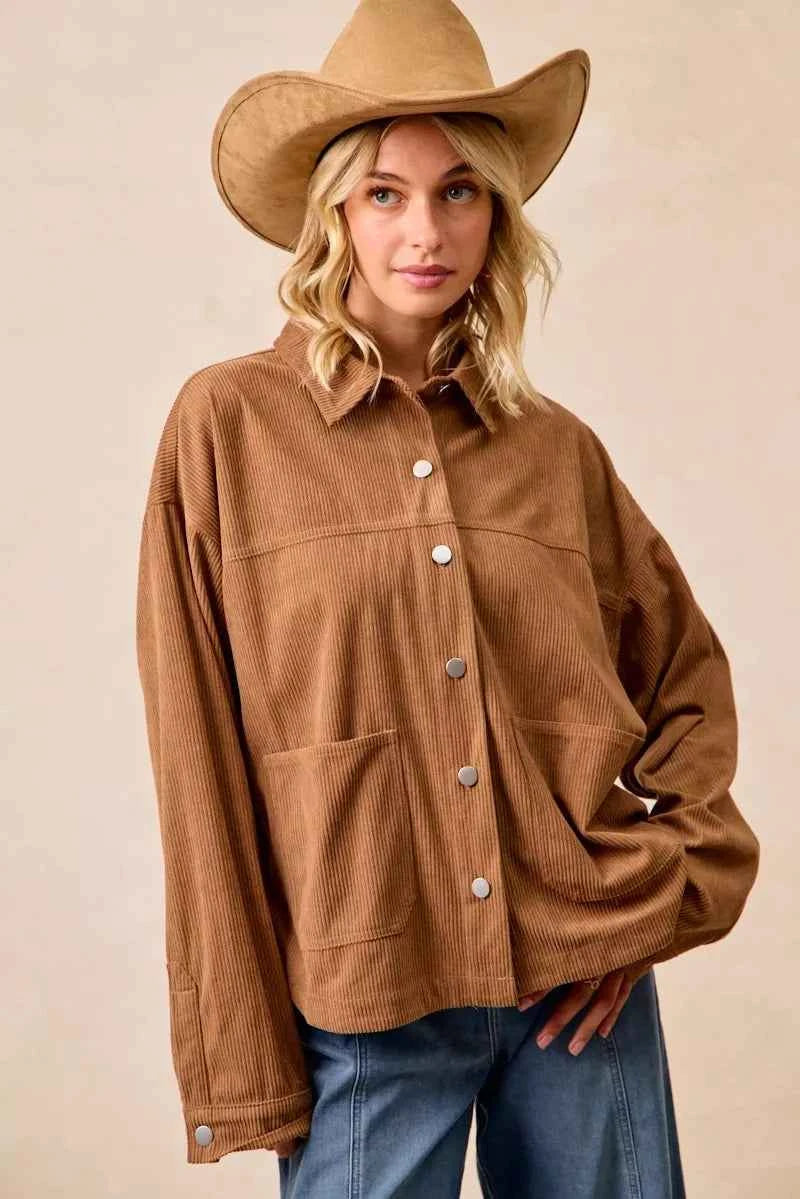 Corduroy Relaxed Fit Shacket with Back Pleat ed6ef441c7194b8691c4c89ab317be0b-Max-Origin