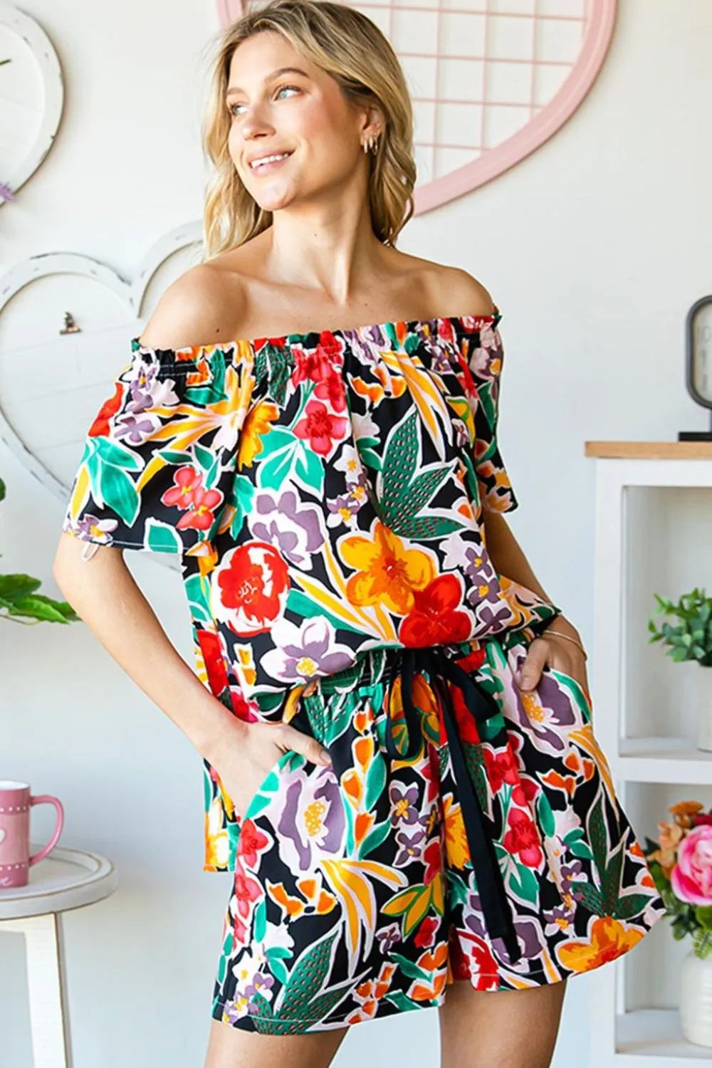 Cotton Bleu by Nu Label Floral Off-Shoulder Top Black Combo ed761589-b09d-4743-802d-7afee585d8ae-Max