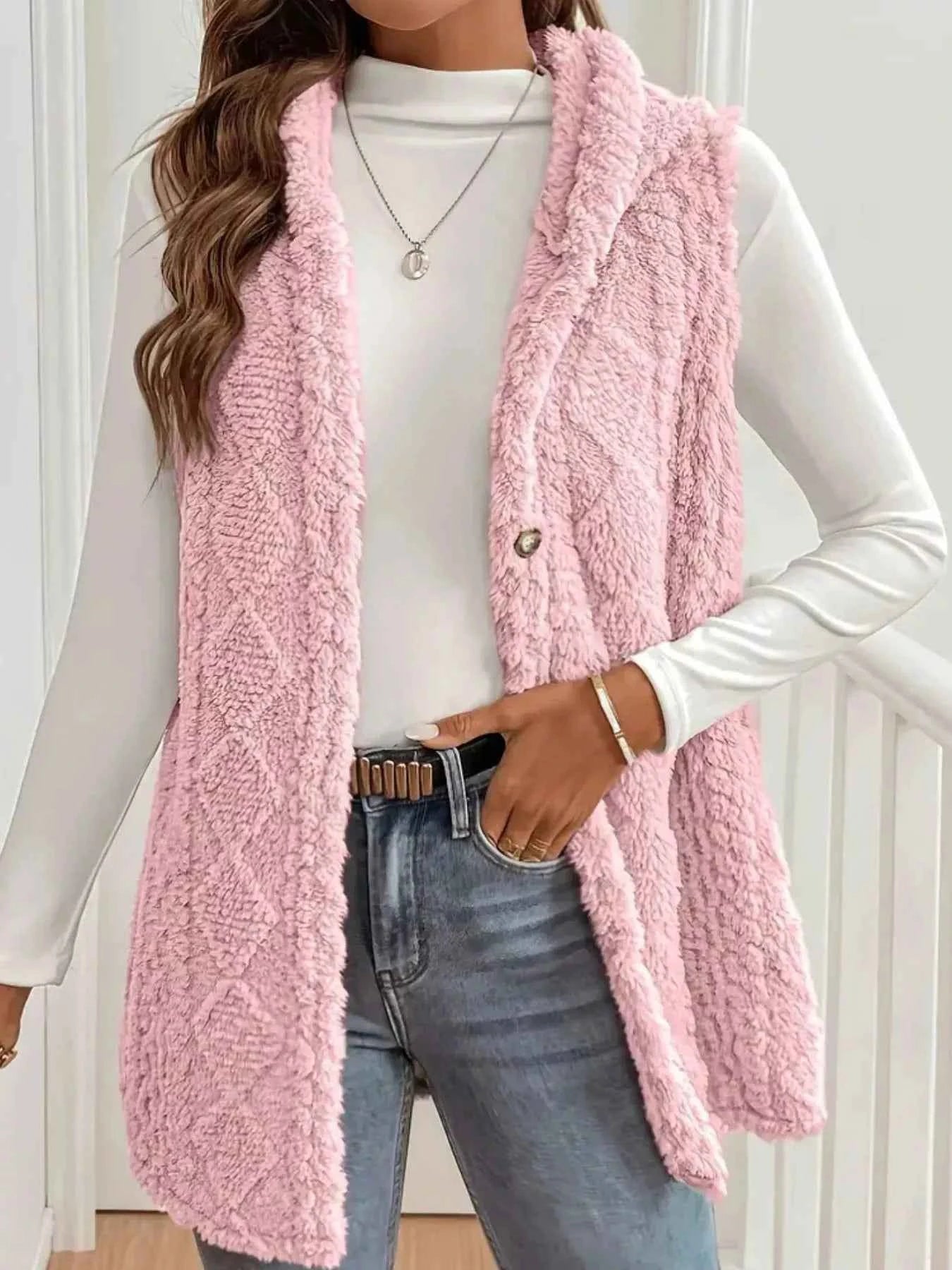 Button-Down Sherpa Hooded Vest Coat Blush Pink ed7fe1b4-e46f-4b8f-a5aa-692308c4bb92-Max-Origin