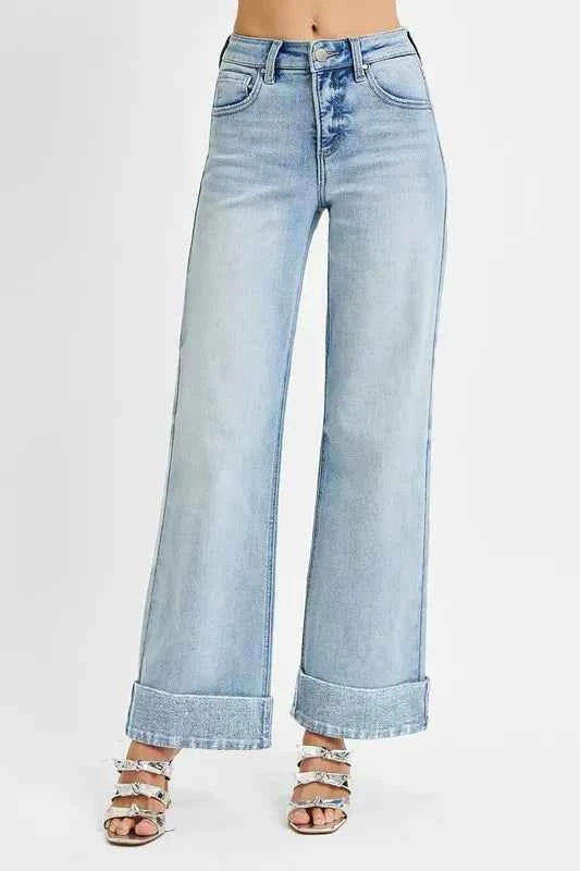 RISEN Full Size Tummy Control High Rise Ankle Wide Cuffed Jeans Plus Size ed832e4a-46ea-465e-a91f-2e705dd84677-Max-Origin
