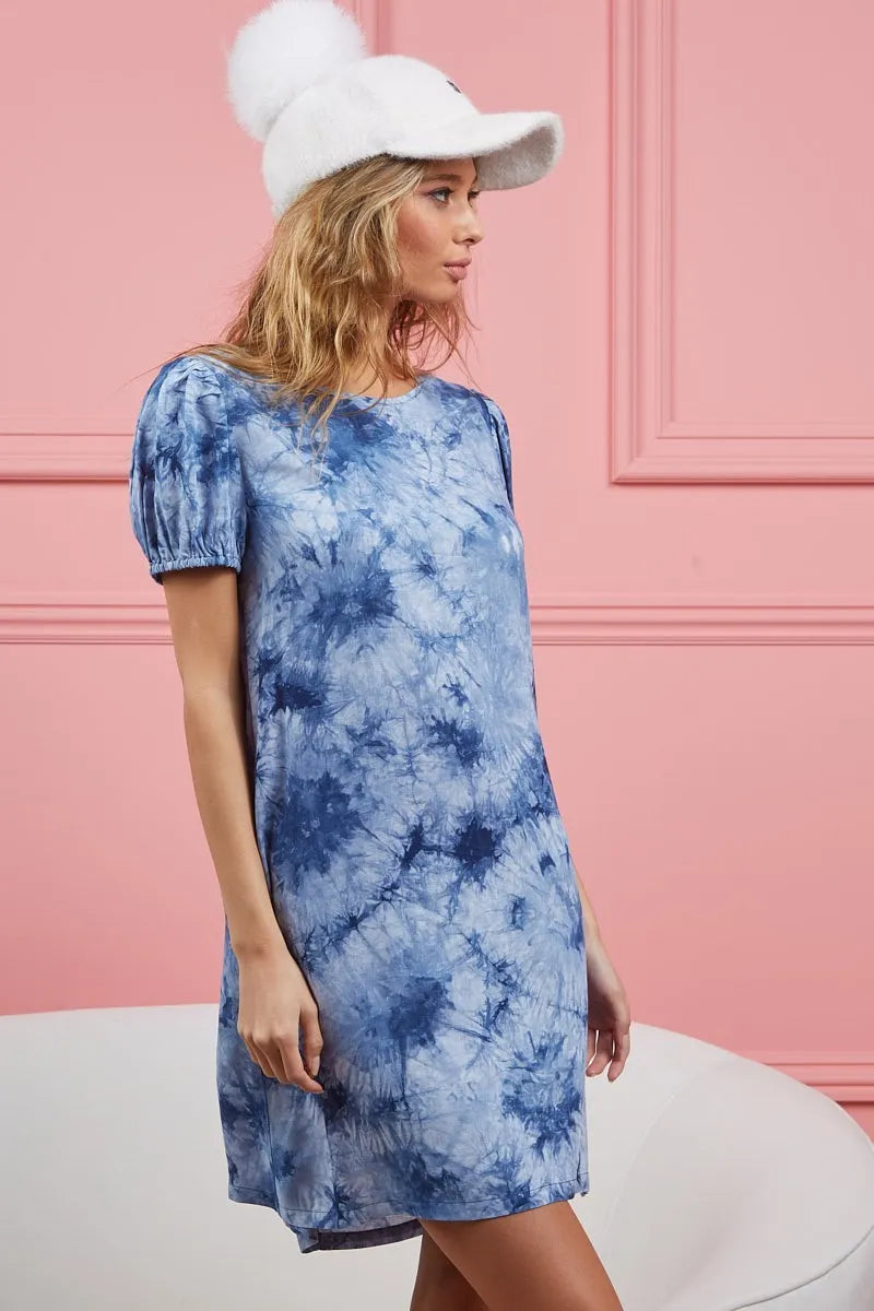 BiBi Puff Sleeve With Side Pockets Tie Dye Dress ed88b2abdd45450892135a3402ce1a62-Max-Origin