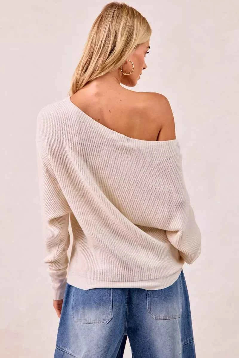 BiBi Waffle Knit Off Shoulder Top ed8ce5601d7f4e7aa431621f0ab7d1ee-Max-Origin