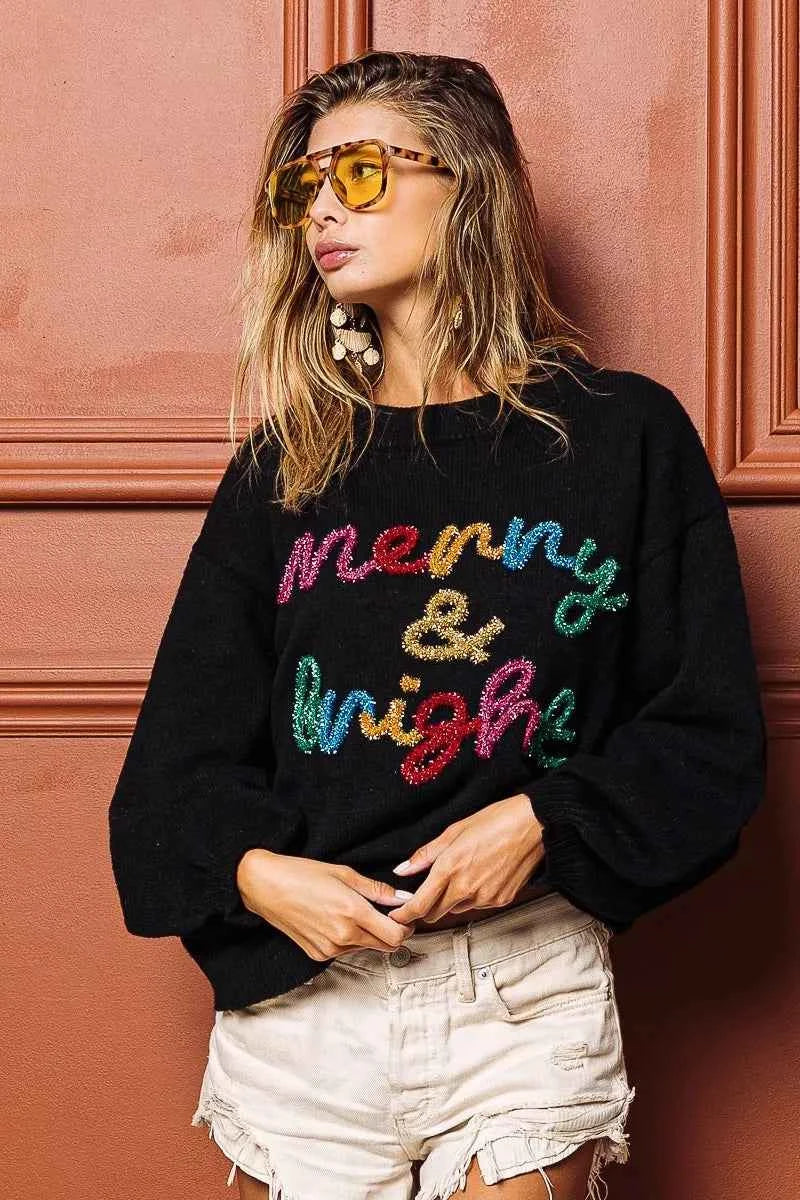 BiBi Tinsel Lettering Christmas Sweater ed8e5abbfbaf42f9a7552decbfd2c974-Max-Origin