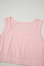 Black Shirred Hem Crop Tank Top Loose Shorts Cardigan 3 Piece Pajama Set ed927bf79dd8fca5