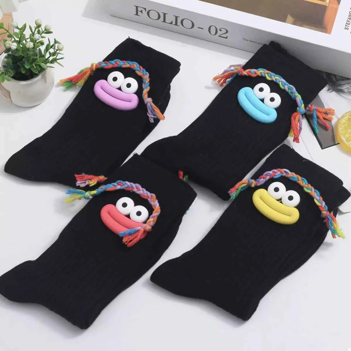 Cartoon Ribbed Knit Crew Socks ed9eb8be-4e5c-4234-83e8-38cda6e86eba-Max-Origin