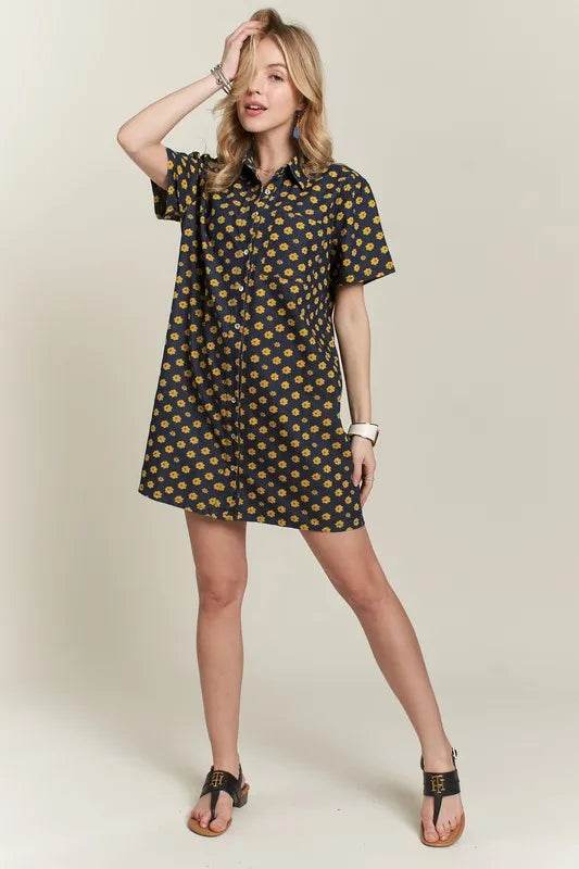 ADORA Floral Button-Up Mini Denim Dress eda81e57-4898-4296-b069-10b333160264-Max
