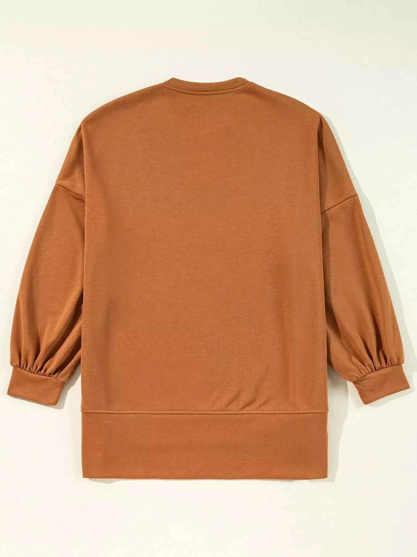 Happy Halloween Graphic Notched Long Sleeve Loose Top edaae640-2266-4ad3-924c-91558f0e0fea-Max-Origin