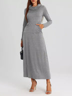 Cowl Neck Long Sleeve Midi Dress Gray edaddac7283d4e36abe1dc1724930dde-Max-Origin