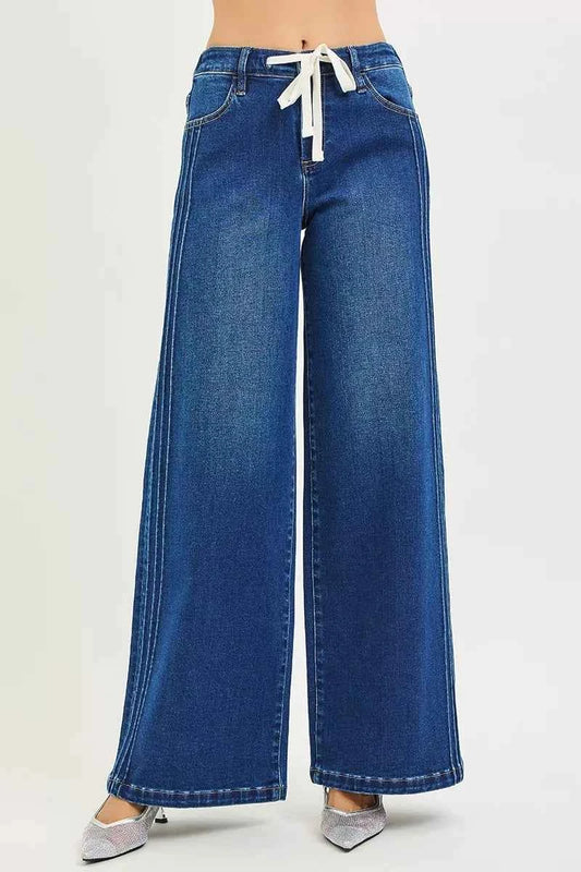 Full Size Mid Rise Wide Side Pintuck Jeans with Front Drawstring Plus Size edb0b2b1b0dd43478f94ab5ece26792d-Max-Origin