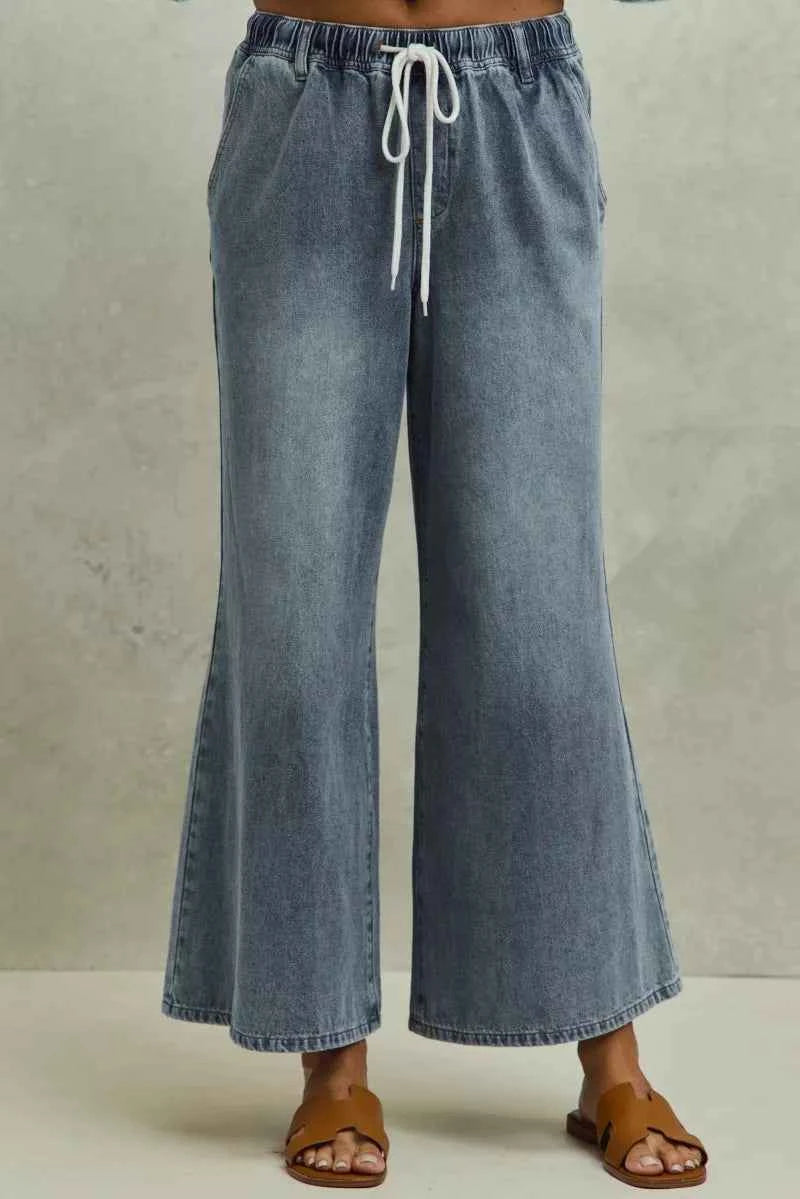 SO ME Mid Rise Elastic Waist Flare Denim Jeans DENIM edd3f953b6ce4ac3a485415a73c7e0d9-Max-Origin