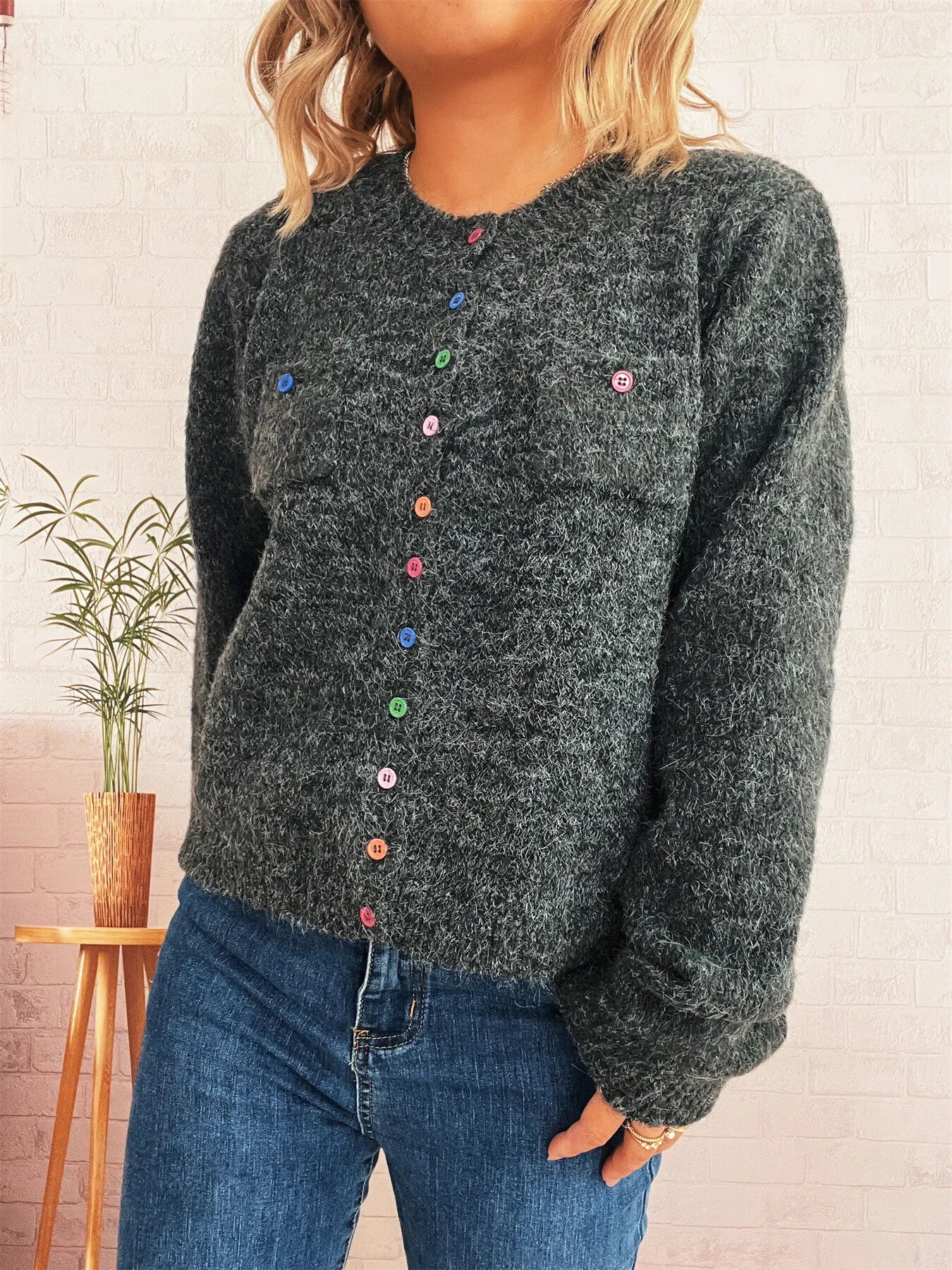 Button-Up Ribbed Hem Cardigan with Chest Pocket edd41a602edb44649ac2a9bc6e1b7e77-Max-Origin