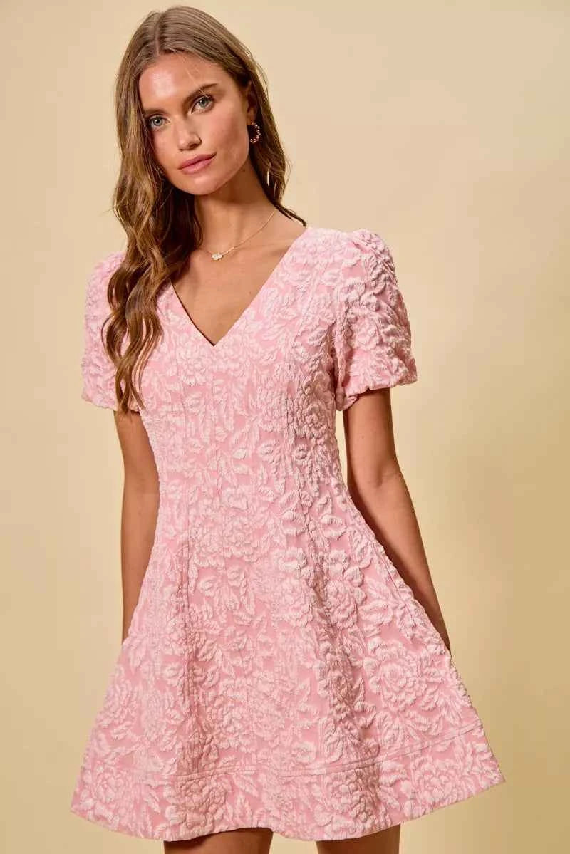 SO ME Floral Jacquard Fit And Flare Daily Mini Dress eddb8c75510c4cbc8eafec5967cb9dc5-Max-Origin