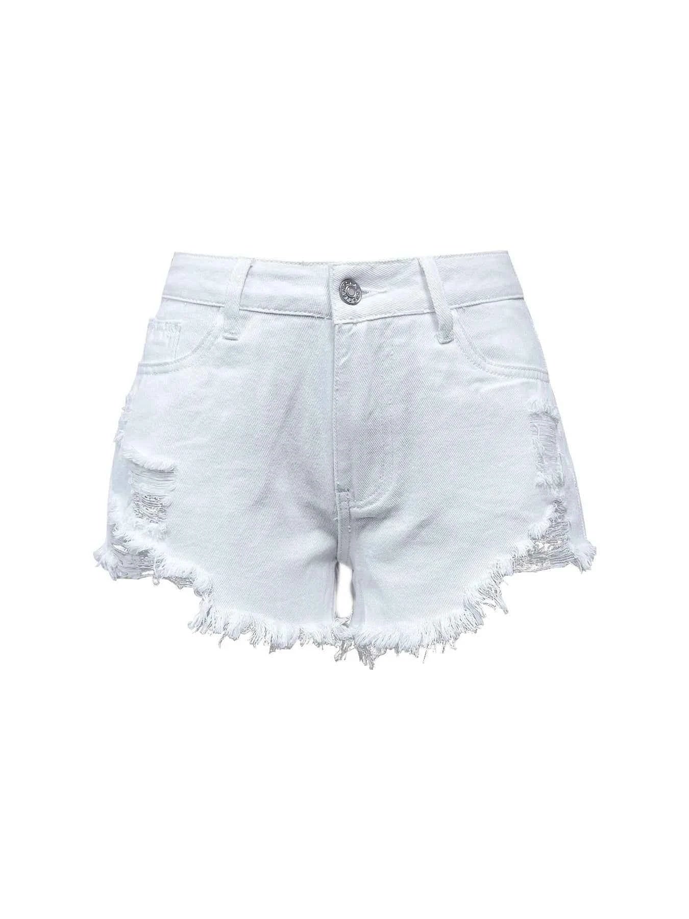 Raw Hem High Waist Denim Shorts edde3269e91044c6bf23aaf4dee5cc45-Max-Origin