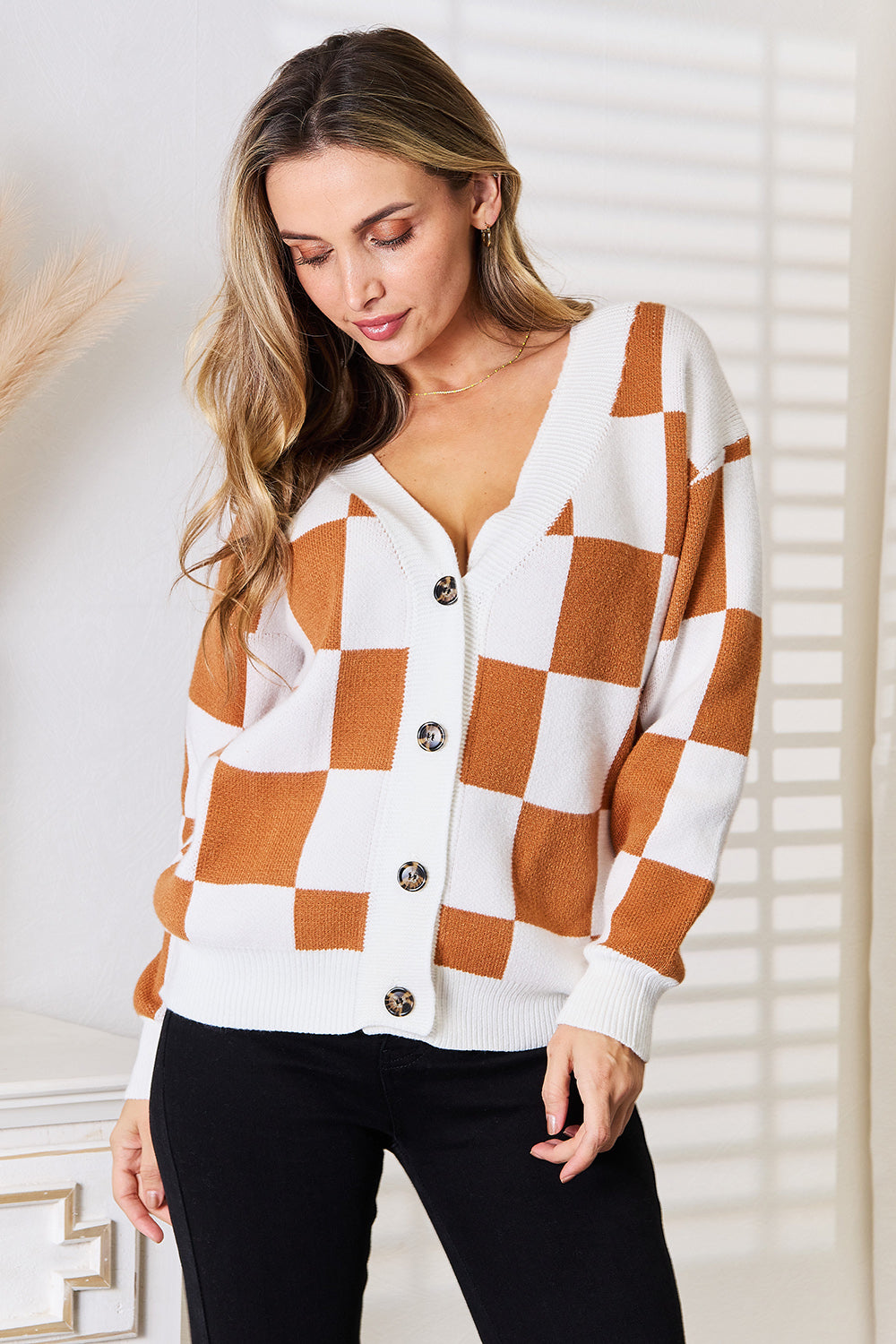 Angel Wings Double Take Button-Up V-Neck Dropped Shoulder Cardigan ede6d4296a7c4d729d7161c032e7422d-Max
