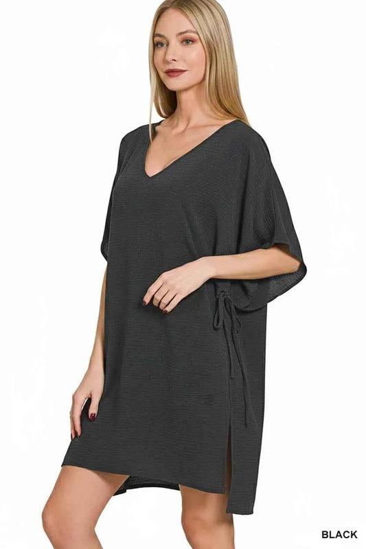 Zenana Woven Airflow Tie Side Cover Up edf47dc4-553f-4811-b595-cea8d76c8891-Max-Origin