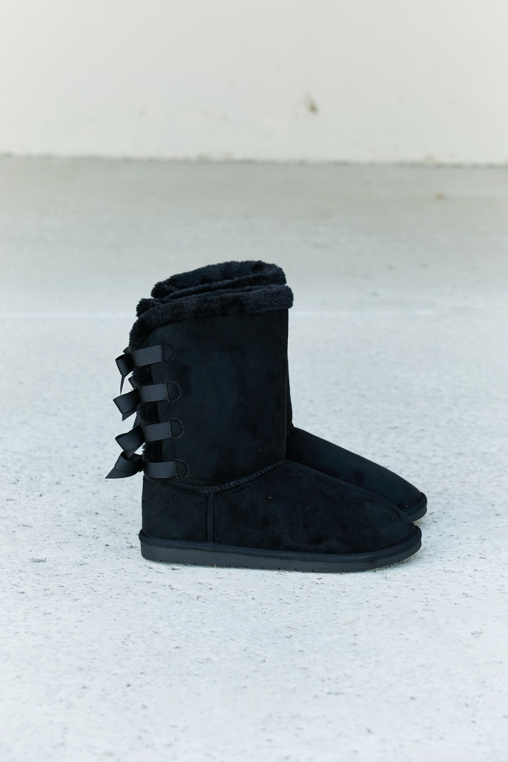 Bow Detail Faux Suede Leather Snow Boots edf9b1edb0ce411e8b81e066c826ea9c-Max