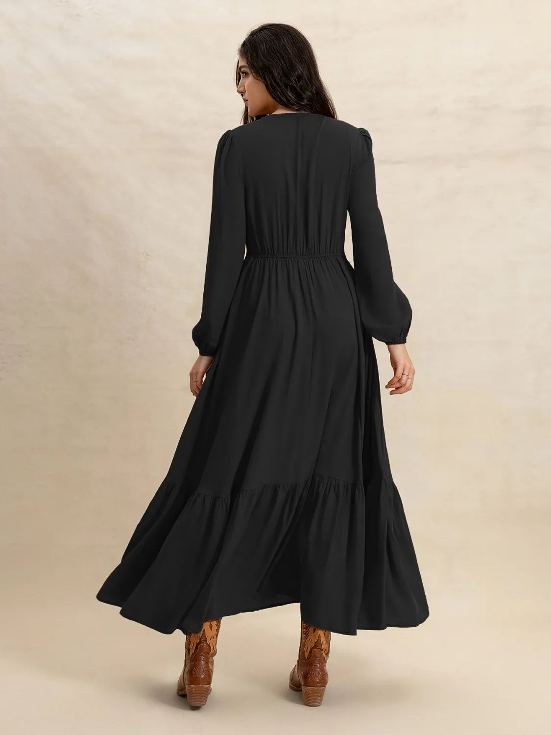 V-Neck Long Sleeve Dress edfbe00d-ecc3-4369-9615-3dffcf817c58-Max-Origin