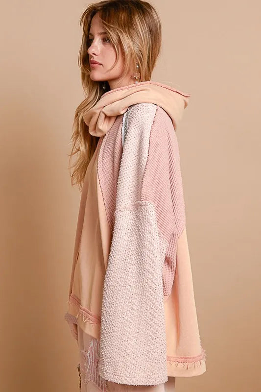 POL Exposed Seam Turtleneck Stud Trim French Terry Hoodie edfc3335-72d7-4226-ad06-8ebc0c1e9afe-Max