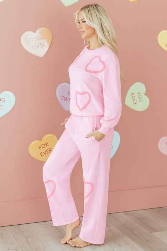 Valentine Chenille Heart Top and Pants Set ee0280ab-3d31-48c9-97a4-45af1762d0bc