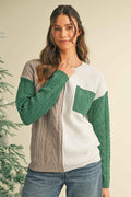 Vineyard Green Colorblock Pocket Drop Shoulder Sweater Vineyard Green 65%Acrylic+35%Polyamide ee05a050efdfb201