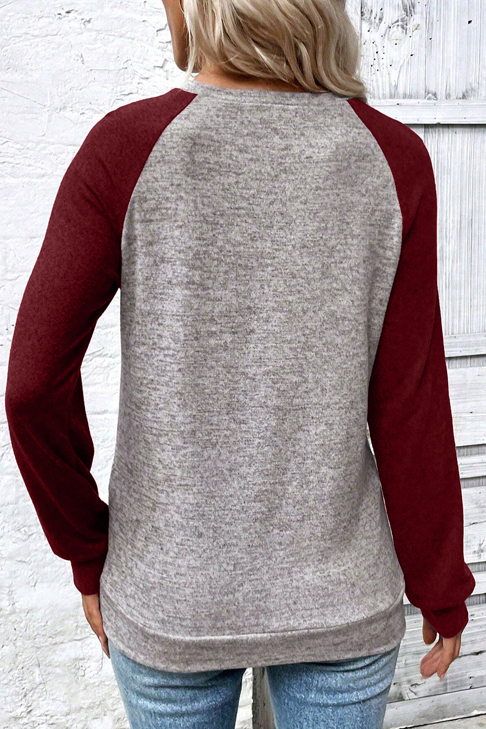 Red Dahlia Colorblock Raglan Long Sleeve T Shirt ee0697247decf88a