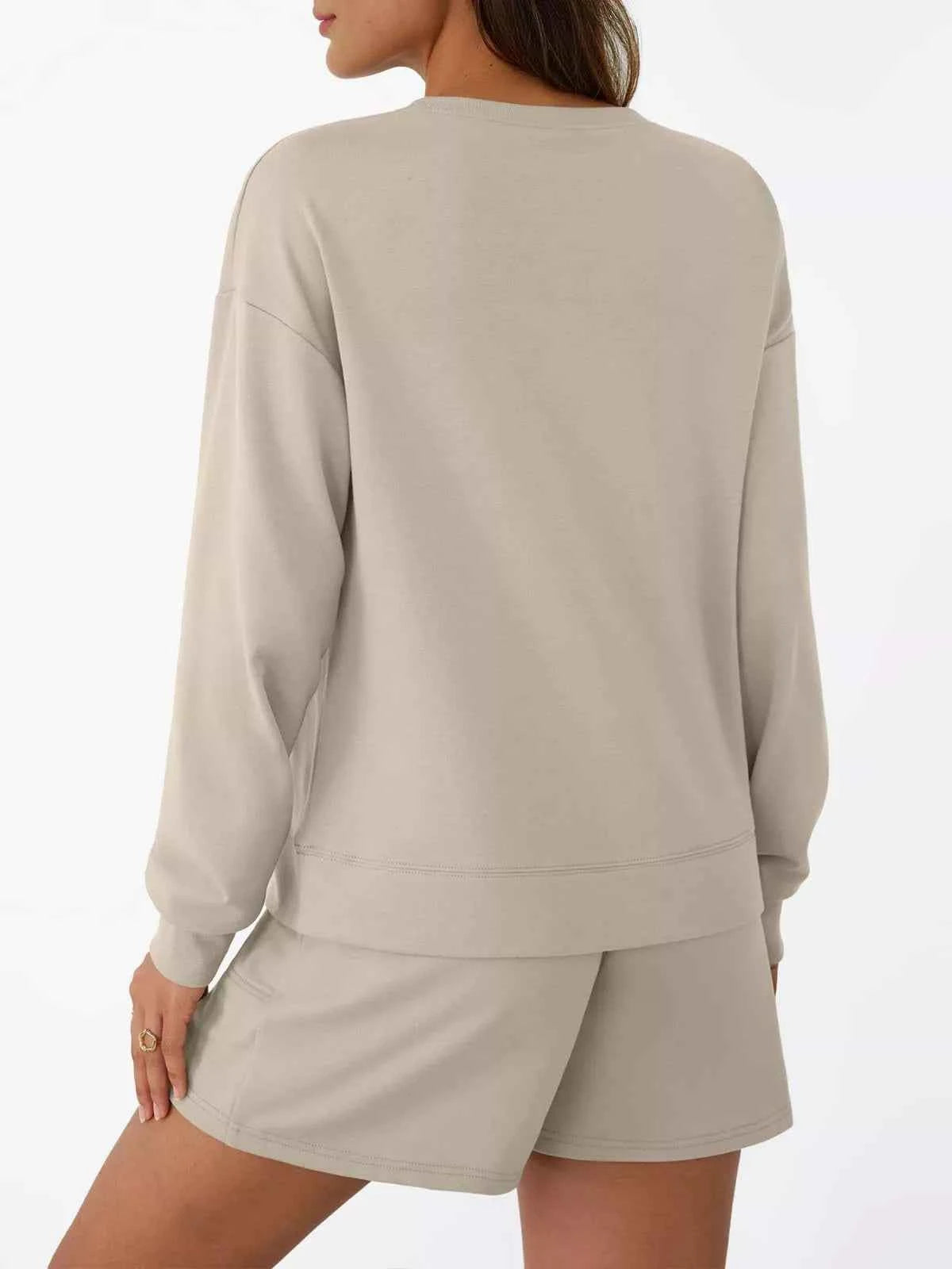 Round Neck Long Sleeve Top and Shorts Set ee175d94-8293-423d-b9a1-8d2d6a707411-Max-Origin