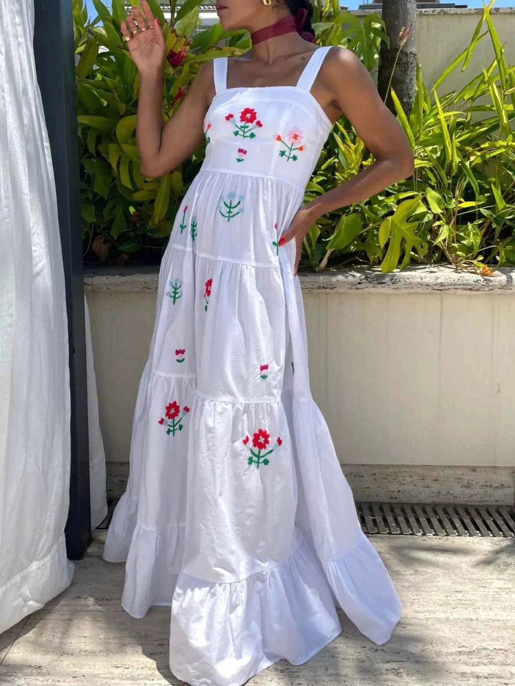 Embroidered Square Neck Tiered Maxi Cami Dress ee17cf90-0473-4ba3-b2b6-213d9b9b13af-Max-Origin