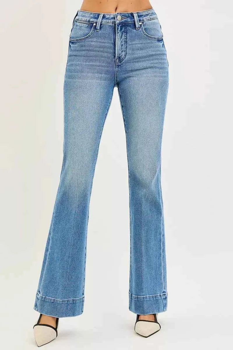 RISEN Tummy Control 4 Way Stretch Mid Rise Flare Jeans ee21e29e826d44e3868465b326d94b39-Max-Origin
