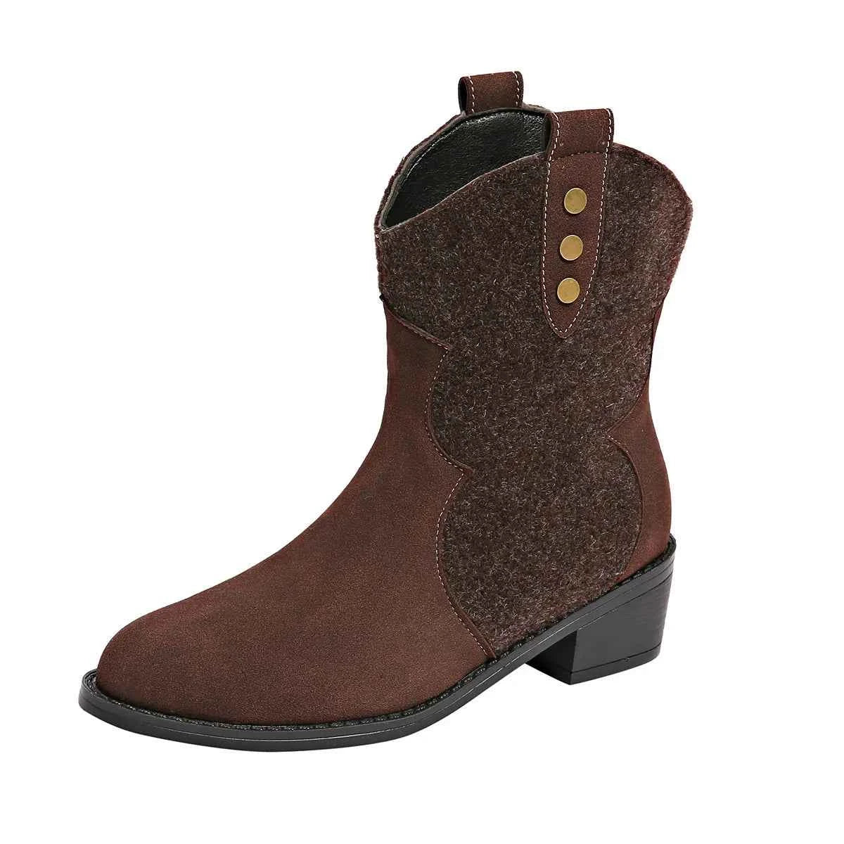 Round Toe Block Heels Boots Brown ee224693047741dfbbdd17cfe9aed4e1-Max-Origin