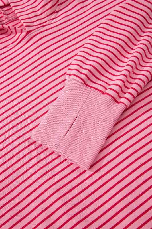 Stripe Thumbhole Drop Shoulder Sleeve Hoodie ee2314ec-105a-47b0-bd9d-8512445fea12