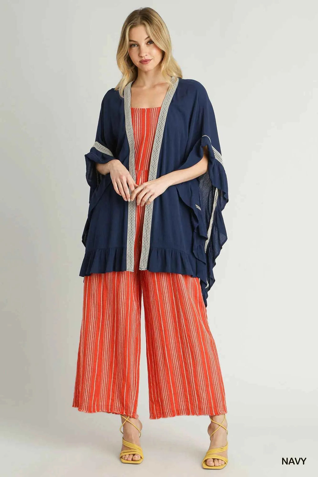 Umgee Ruffle Trim Kimono with Crochet Accent ee265fd0-af6a-4ac9-8481-7c392d6d0237-Max-Origin