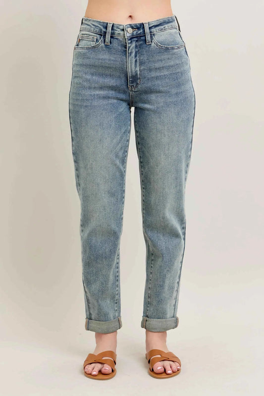 Judy Blue Full Size Hw Vintage Wash Double Roll Cuff Bf Jeans Plus Size MD ee2b7607f63641d1afc5ec08706370f9-Max-Origin