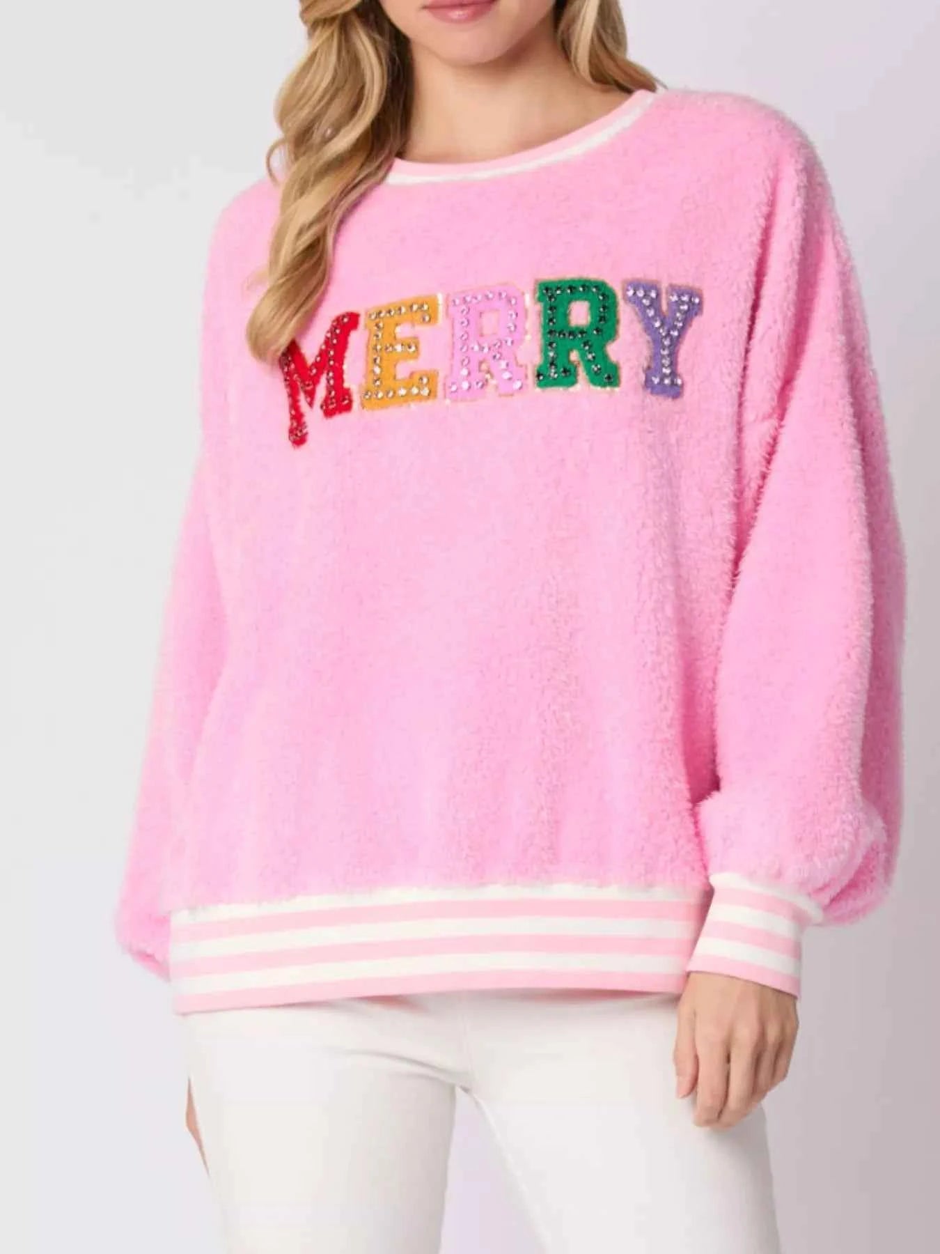 Rhinestone Merry Christmas Round Neck Sweatshirt ee33b66d-f99a-46c9-95f0-40fd407b2938-Max-Origin