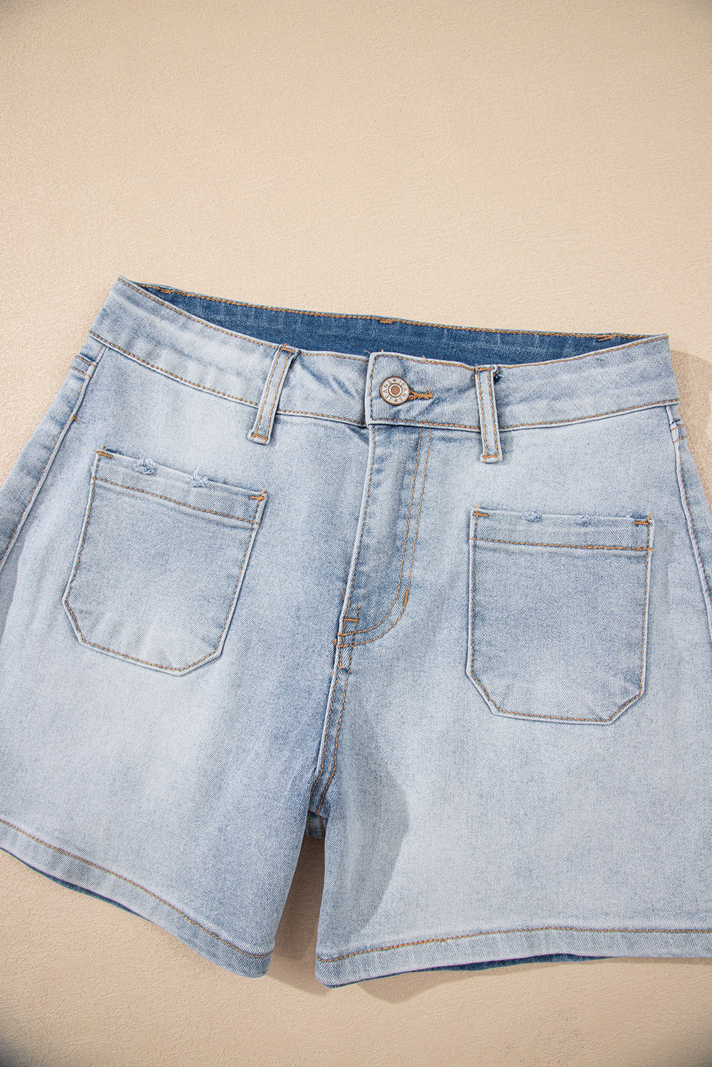 Beau Blue Light Wash High Rise Denim Shorts ee3672b84b9c5a3d