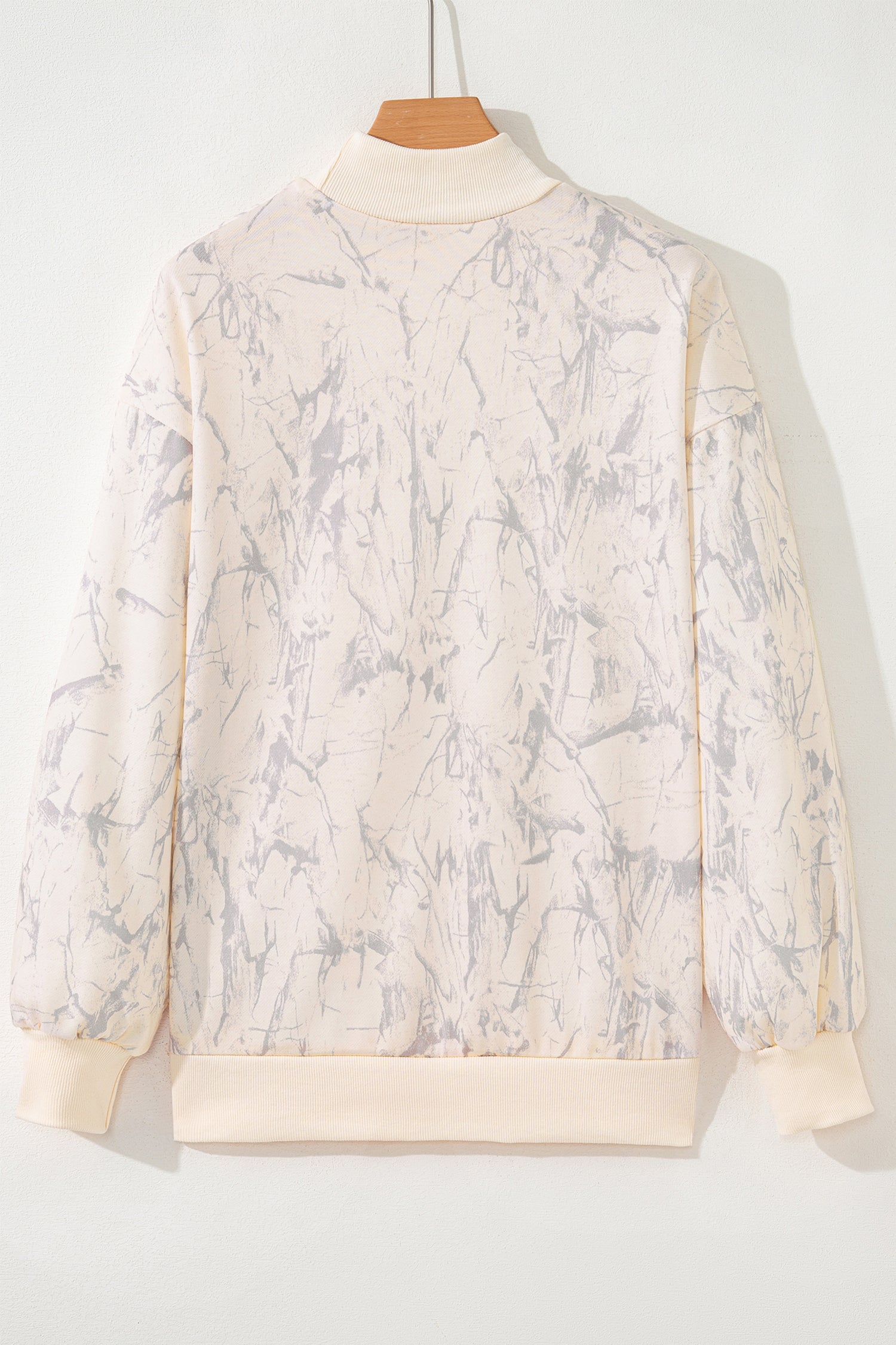 Khaki TEXAS Embroidered Camo Mock Neck Sweatshirt ee38cba31a69b0e9