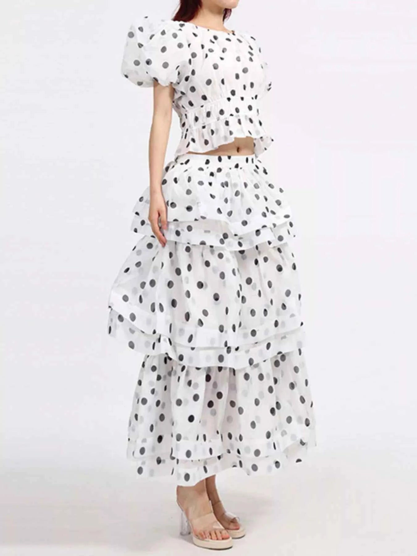 Polka Dot Puff Sleeve Top and Skirt Set ee4021a8-9022-4b43-9f34-9131ffd8a6e8-Max-Origin