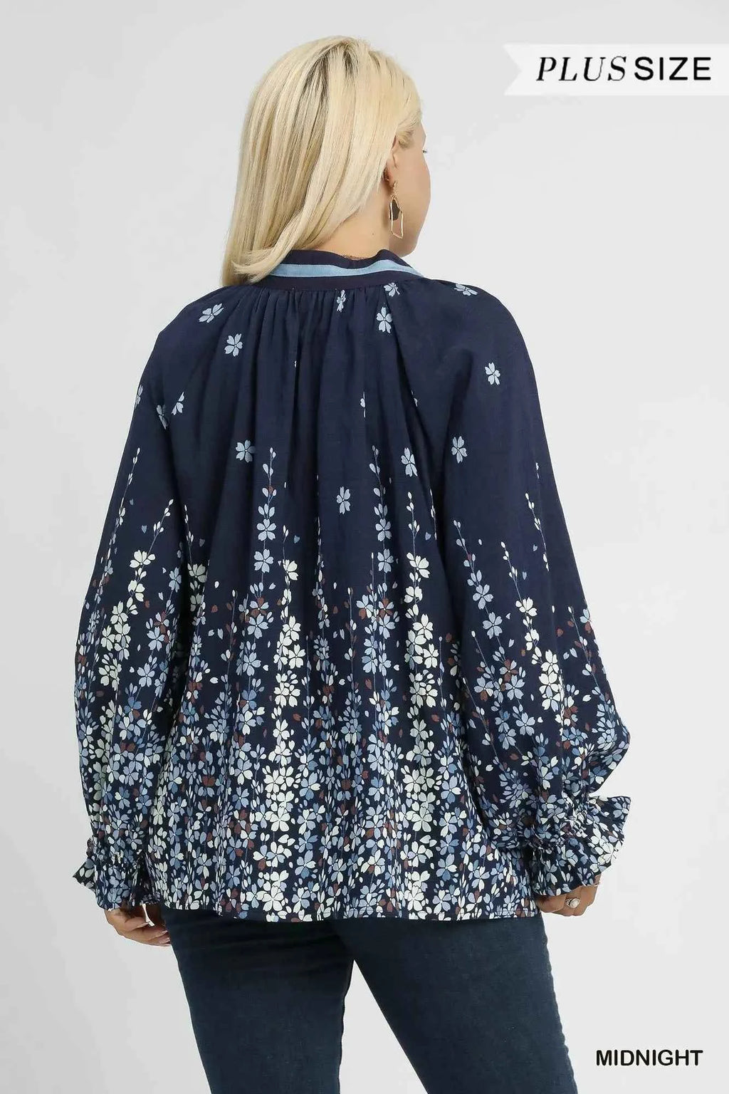 Umgee Full Size Floral Vine Print Blouse with Balloon Sleeves Plus Size ee5c9fa6-a9a0-45f8-9885-3874ed17b5d7-Max-Origin