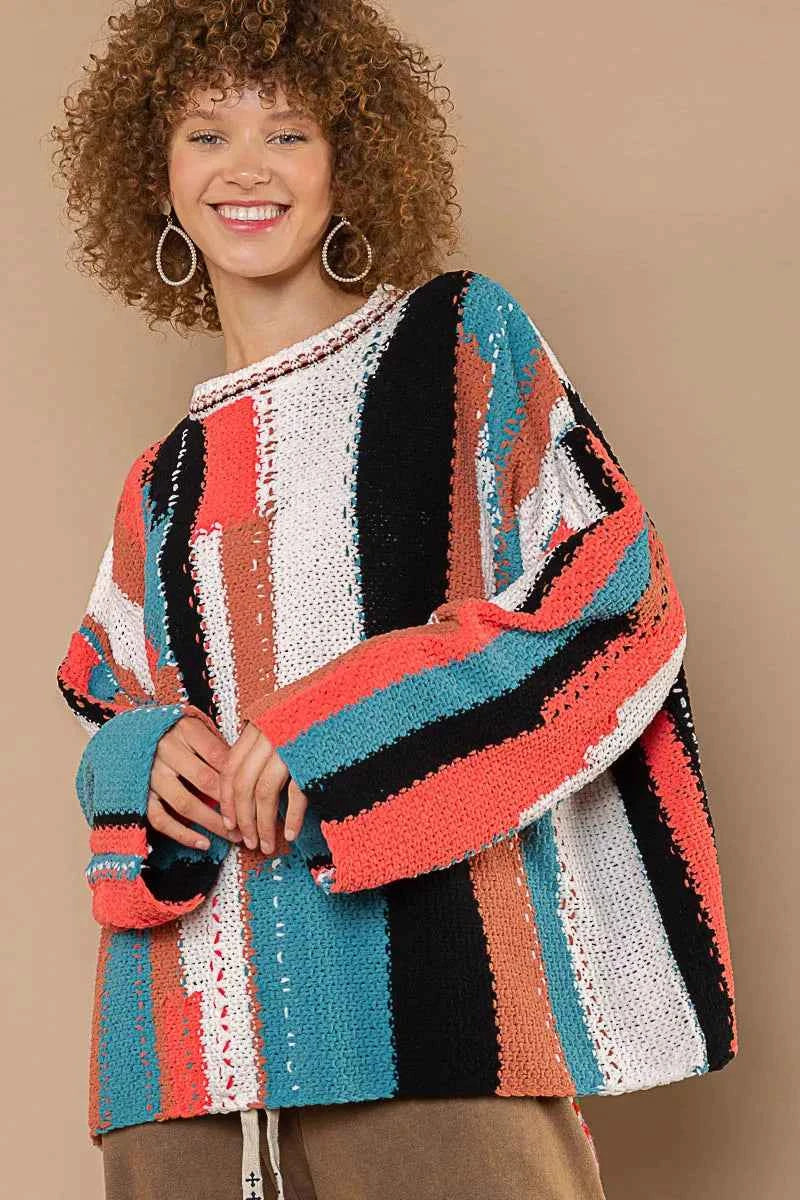POL Color Block Round Neck Oversized Sweater ee5d7c5d-2c33-4b79-b61e-f174118cb153-Max-Origin
