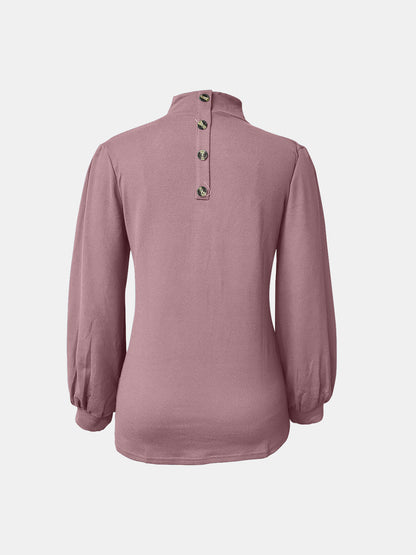 Full Size Mock Neck Long Sleeve T-Shirt