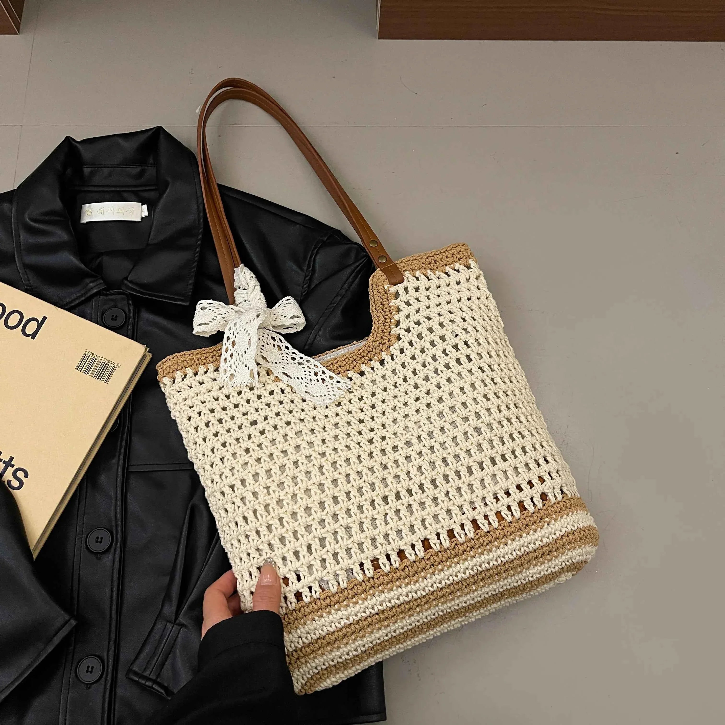 Woven Straw Tote Bag with Bow Detail ee60e599d1af4d6d93149d5175f72a19-Max-Origin