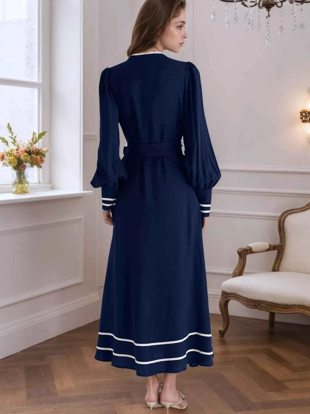 Notched Lantern Sleeve Dress ee6554fd64d34f07b8c289ea99af28f9-Max-Origin