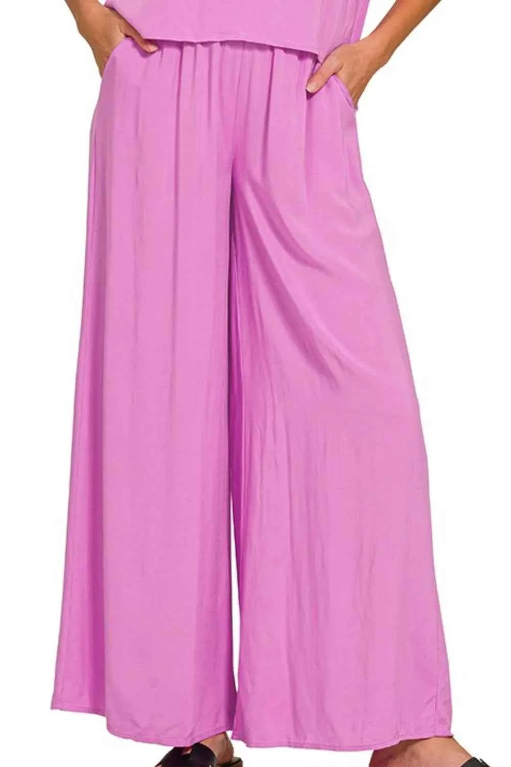 Zenana Round Neck T-Shirt and Wide Leg Pants Set ee6d3d37-abe6-41a4-8b47-fee04f13a847-Max-Origin