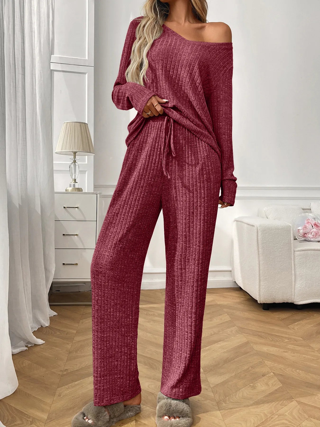 Ribbed Long Sleeve Top and Pants Lounge Set ee781fd3250f4879976c1975ab1ce1c8-Max-Origin