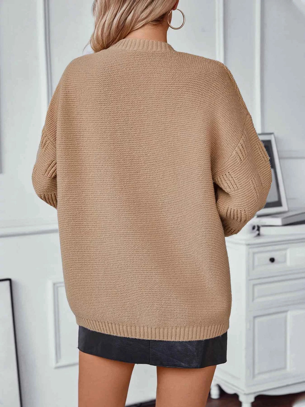 Textured Knit Open Front Cardigan ee800177-a191-4f52-84f2-620ebbff2042-Max-Origin