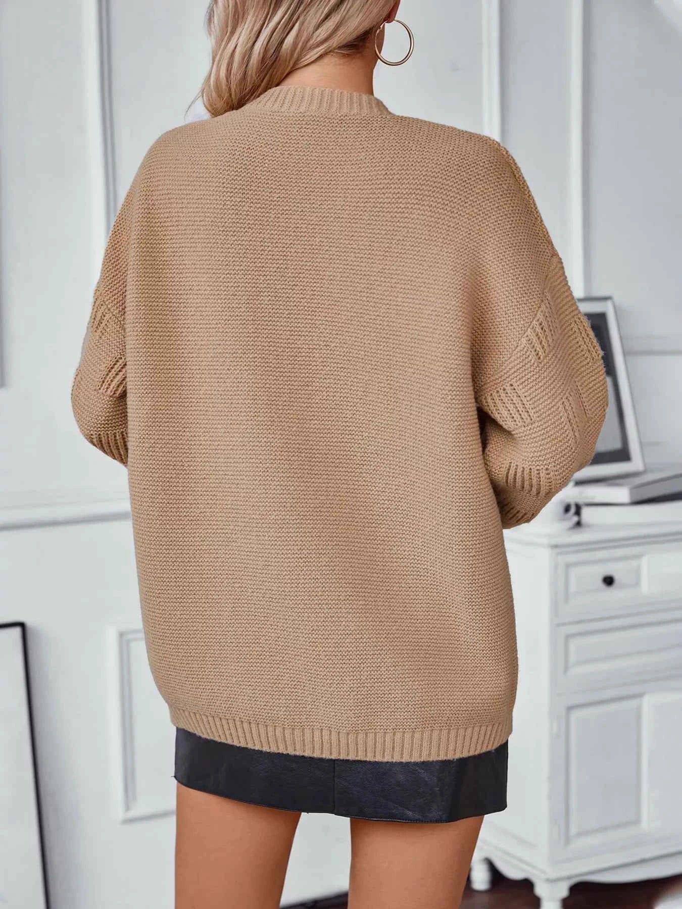 Textured Knit Open Front Cardigan ee800177-a191-4f52-84f2-620ebbff2042-Max-Origin