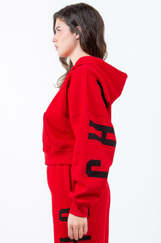 Letter Graphic Long Sleeve Drawstring Cropped Hoodie eea183a4-c6af-43c3-93a3-563dd9d70c14-Max
