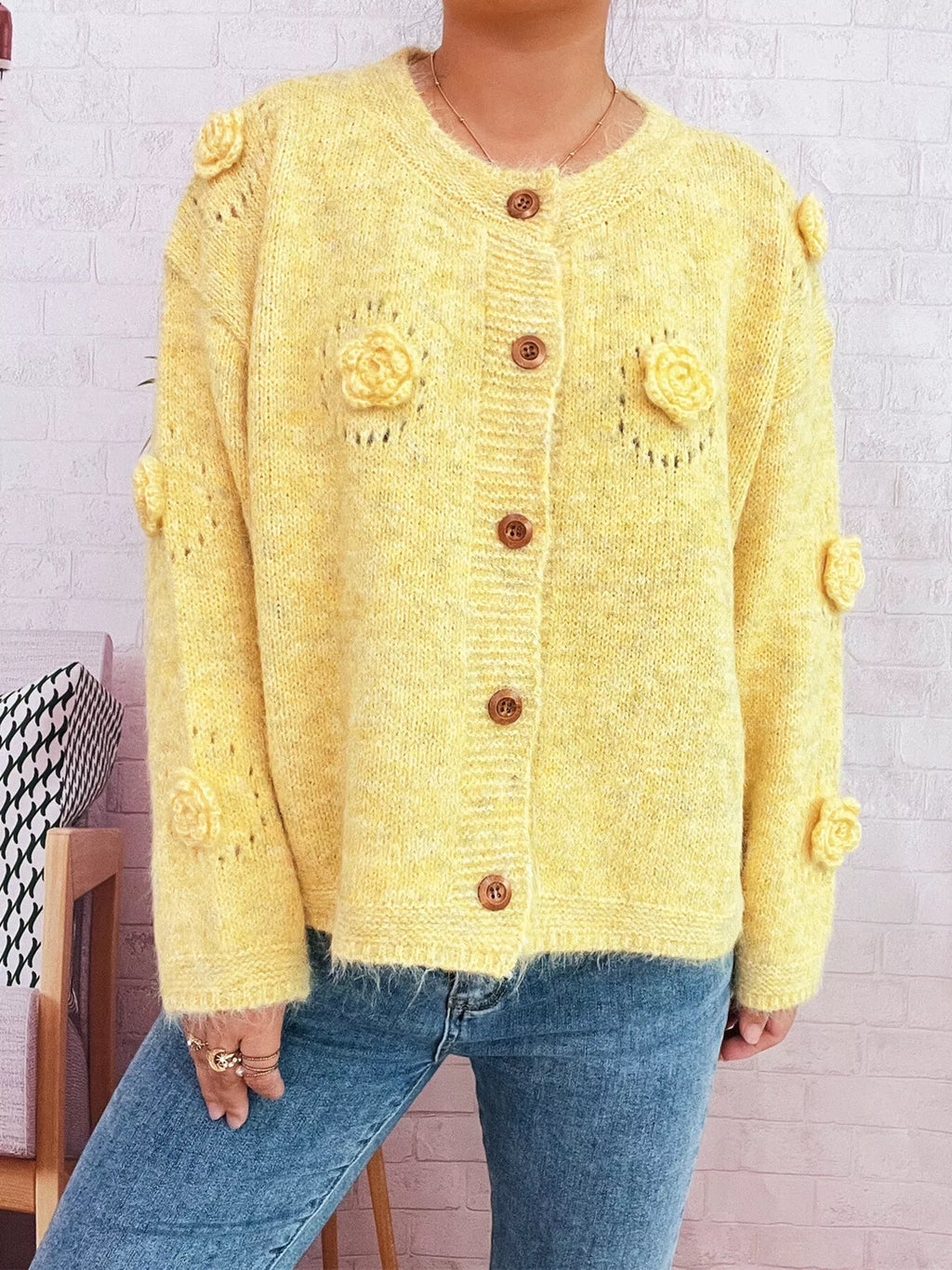 Flower Button-Up Cardigan eea93ec055544ce9800704aa7c7c042e-Max-Origin