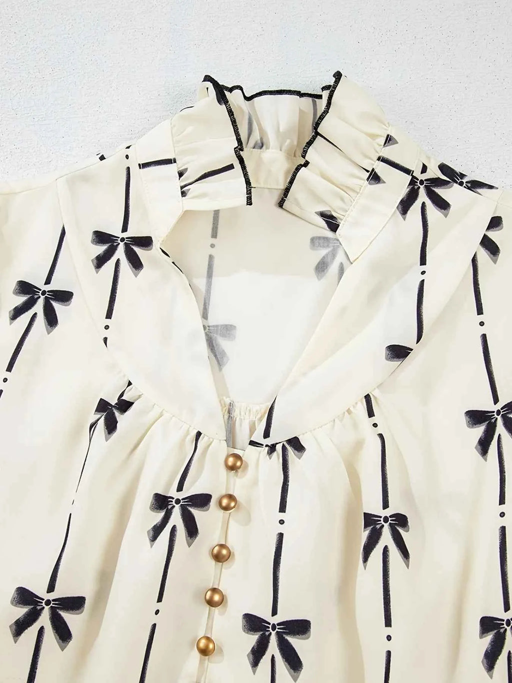 Bow Print Button Front Shirt Dress eeb88662f0a84eaeb786c82ea2634e3e-Max-Origin